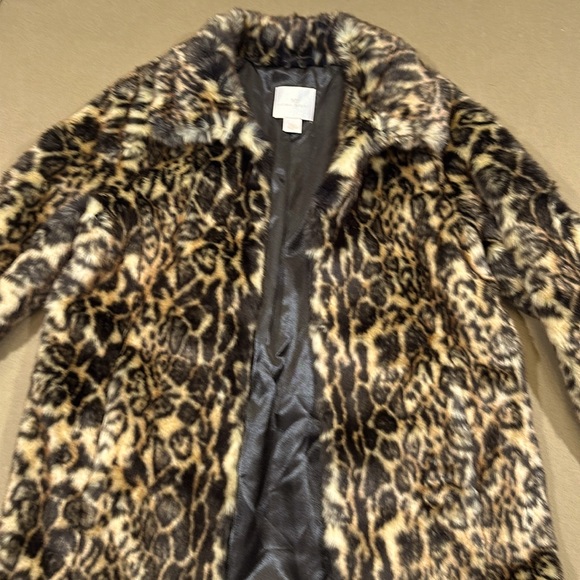 Rachel Parcell Faux Fur Animal Print 3/4 length coat - Picture 1 of 6